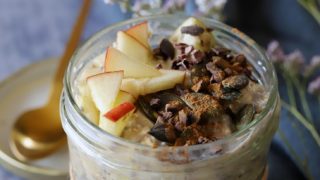 Pots Overnight Oats PIQIUQIU Lot De 2 - 400ml, Verre, Avec Cuillère Et Couvercle, Petit Déjeuner à Emporter